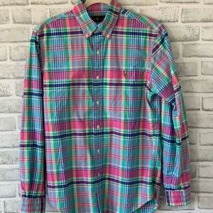 Polo Ralph Lauren Men's Plaid Multi Color Oxford Long Sleeve S